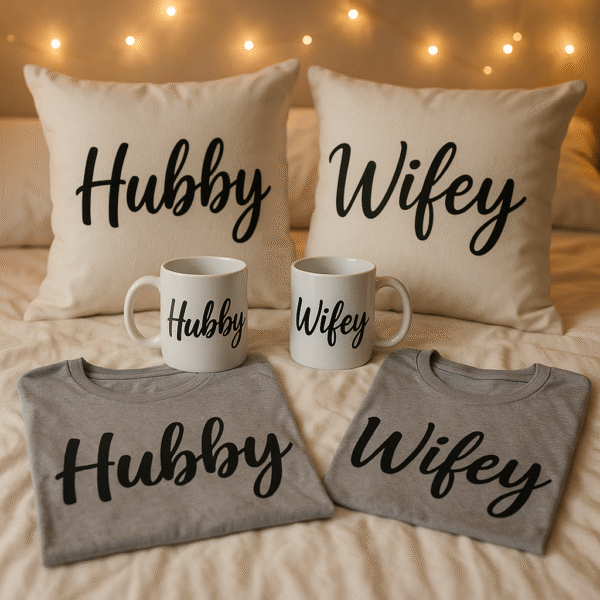 Couple Anniversary Premium Combo – 2 Mugs, 2 T-Shirts & 2 Cushions in Gift Packaging - Image 3