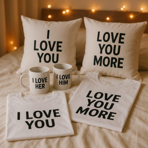 Couple Anniversary Premium Combo – 2 Mugs, 2 T-Shirts & 2 Cushions in Gift Packaging - Image 11