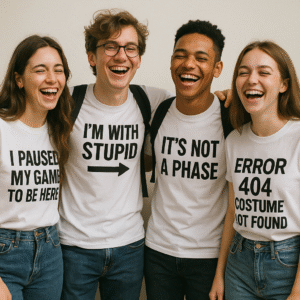 Set of 4 Customized Friends T-Shirts – Matching Quotes & Designs