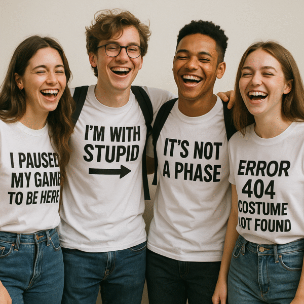 Set of 4 Customized Friends T-Shirts – Matching Quotes & Designs