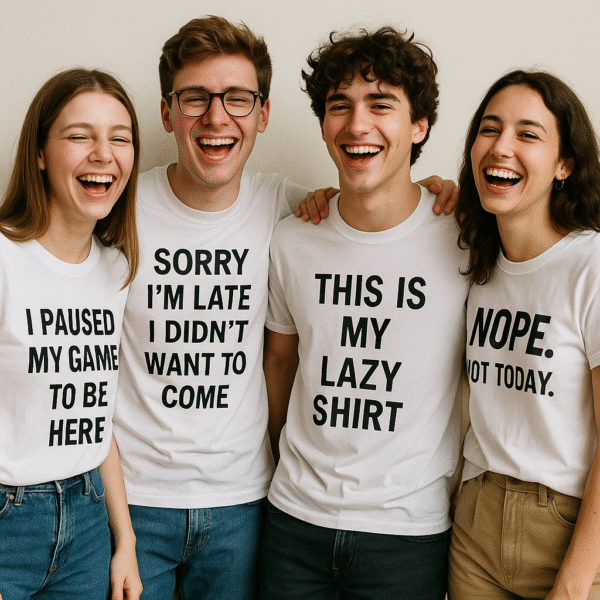 Set of 4 Customized Friends T-Shirts – Matching Quotes & Designs - Image 2